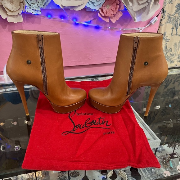 Christian Louboutin Black and Tan Ankle Boots - Picture 5 of 6